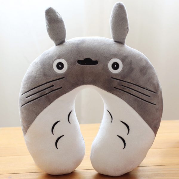 Grey Totoro Plush Neck Protect Pillow U-shaped