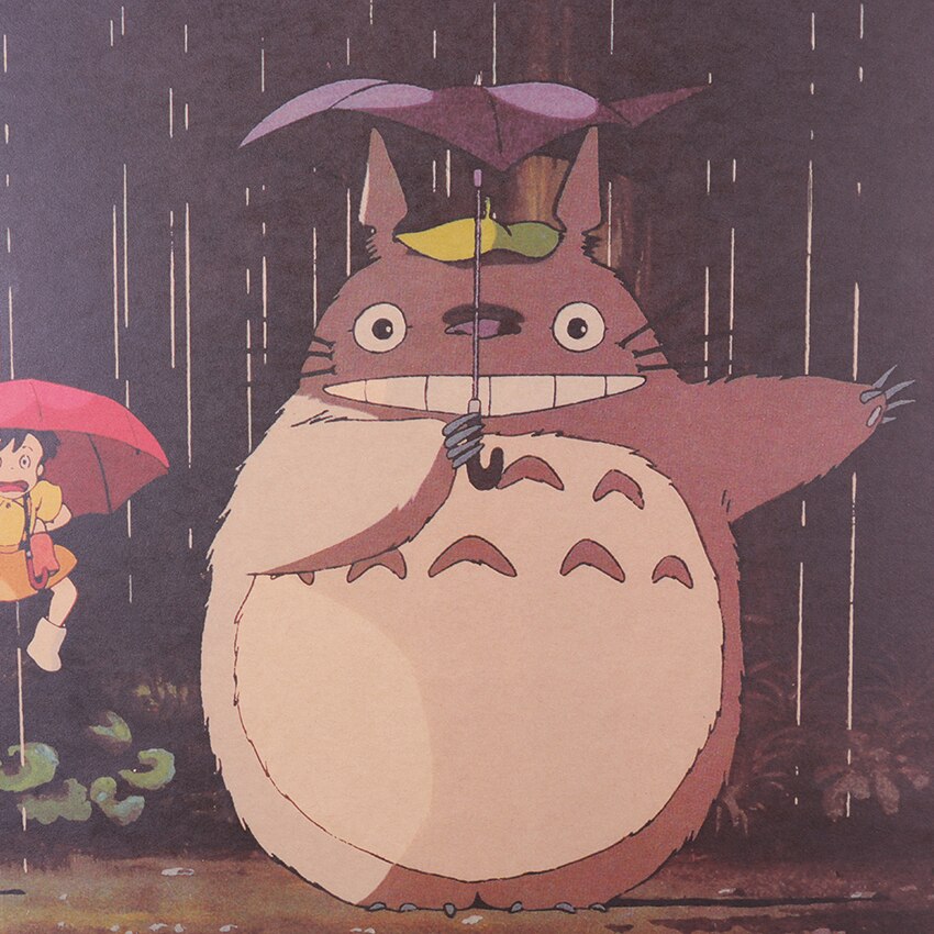 Cartoon Anime Totoro Poster Retro